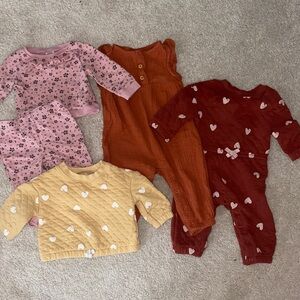 6 Month Girls Matching Set Outfit Bundle